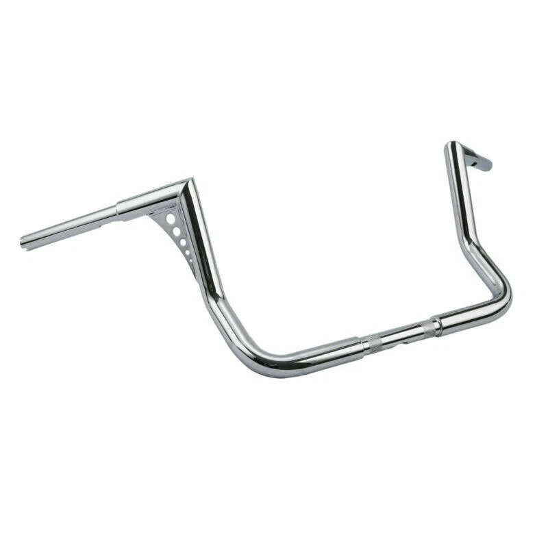 Motoe  Chrome Rise 12" Ape Hanger Handlebar 1-1/4" For Harley Touring 1982- UP - Image 2 of 4