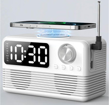 Bluetooth Speaker and Alarm Clock Radio 15W Fast Wireless Phone Charging Station