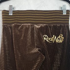 Vintage Y2K Rocawear Pants Womens Small Brown Velour Cropped Cuffed Jogger Mesh