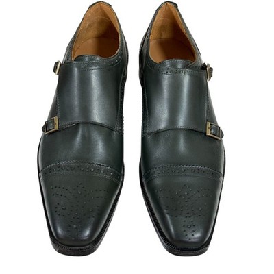 Girotti Handcrafted Monk Strap Italian Leather Shoes Size 43 (US 10)