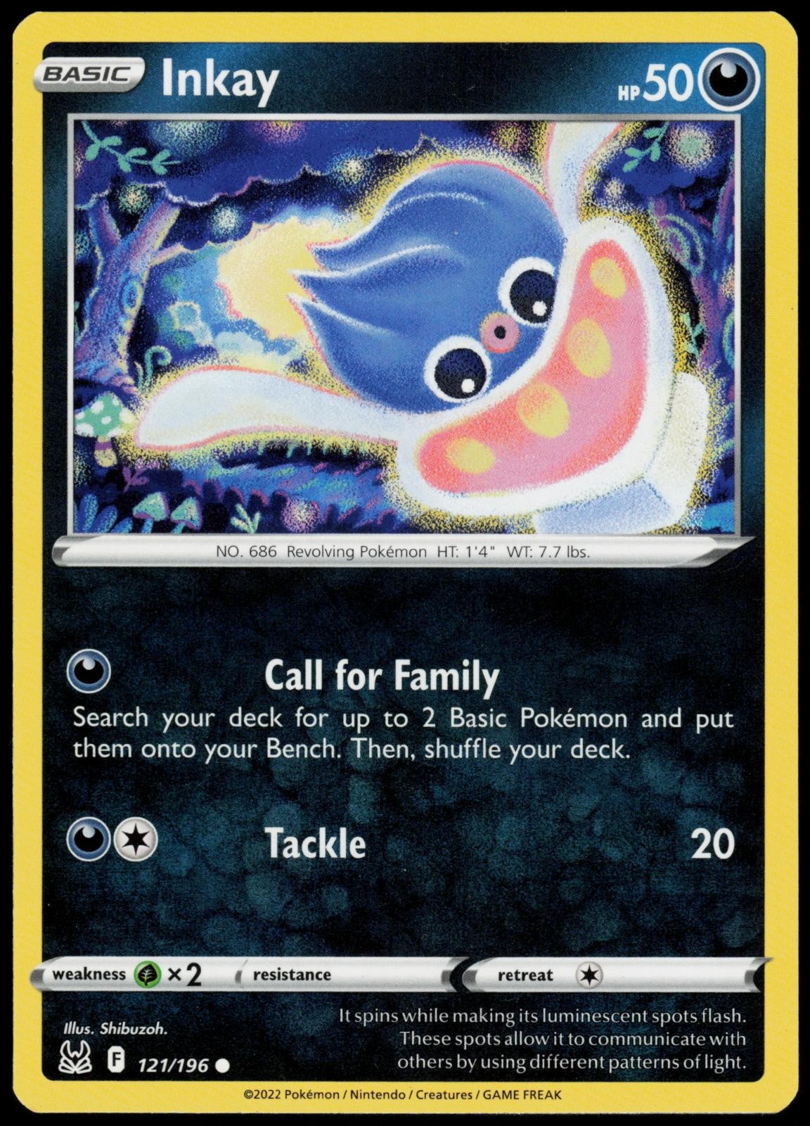 Inkay 121/196 Lost Origin Pokemon Common Lightly Played