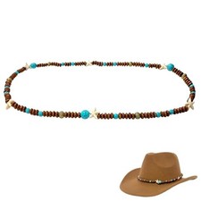 Cowboy Hat Bands for Men Women, Starfish Hatbands Belt for Straw/Sun/Beach