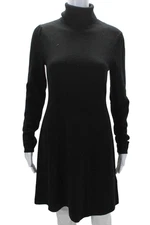 Jardin Des Orangers Club Monaco Womens Wool Blend Turtleneck Sweater Dress Black