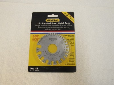 General Tools No. 21 US Standard Sheet Metal Round Gage 22041