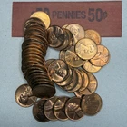 ROLL - 50X 1958-D Wheat 1C -- BU RED
