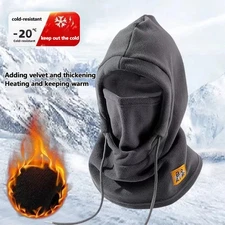 Warm Hooded Hat Windproof Thickened Polar Fleece Ski Cycling Neck Cover 