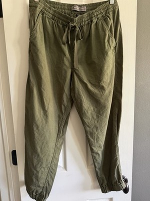 J.Crew Linen And Cotton Pull On Pants Summer, Women's Size 6, Khaki Green