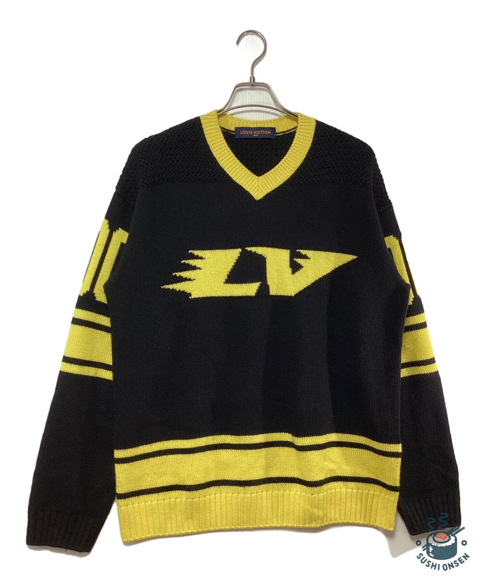 LOUIS VUITTON LV Intarsia Football Knit Sweater Size: M Yellow x