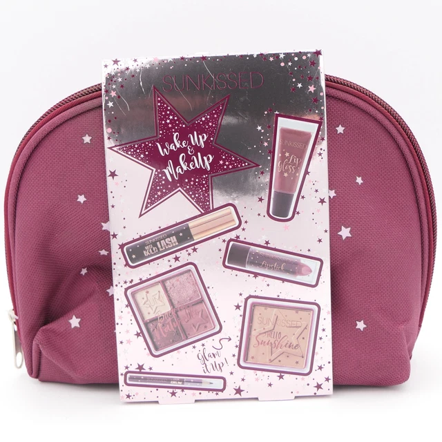 Sunkissed Wake Up & Makeup 7 Pc Set - 6 Full Size Items & Makeup Bag