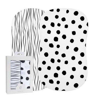 Bassinet Sheet Set 2 Pack 100% Jersey Cotton Black 2 Count (Pack of 1), 
