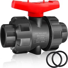 3/4 Inch True Union Ball Valve, SCH80 PVC Shut off Ball Valve, Plastic Control V
