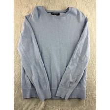 Banana Republic Tall L Italian Merino Yarn Sweater Mens Light Blue Crew Neck