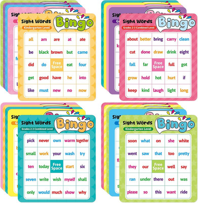 Sight Word Bingo Game Kids Adults Dolch'S & Fry'S Words Lists Bingo Set for Pre-