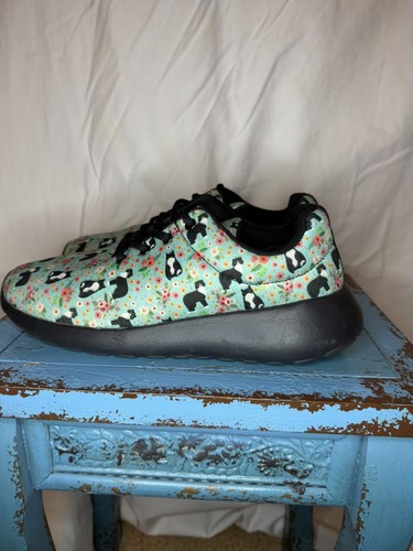 Borsa Groovy taglia 9 donna nera e bianca sneakers fiori gatto - Foto 6 di 10