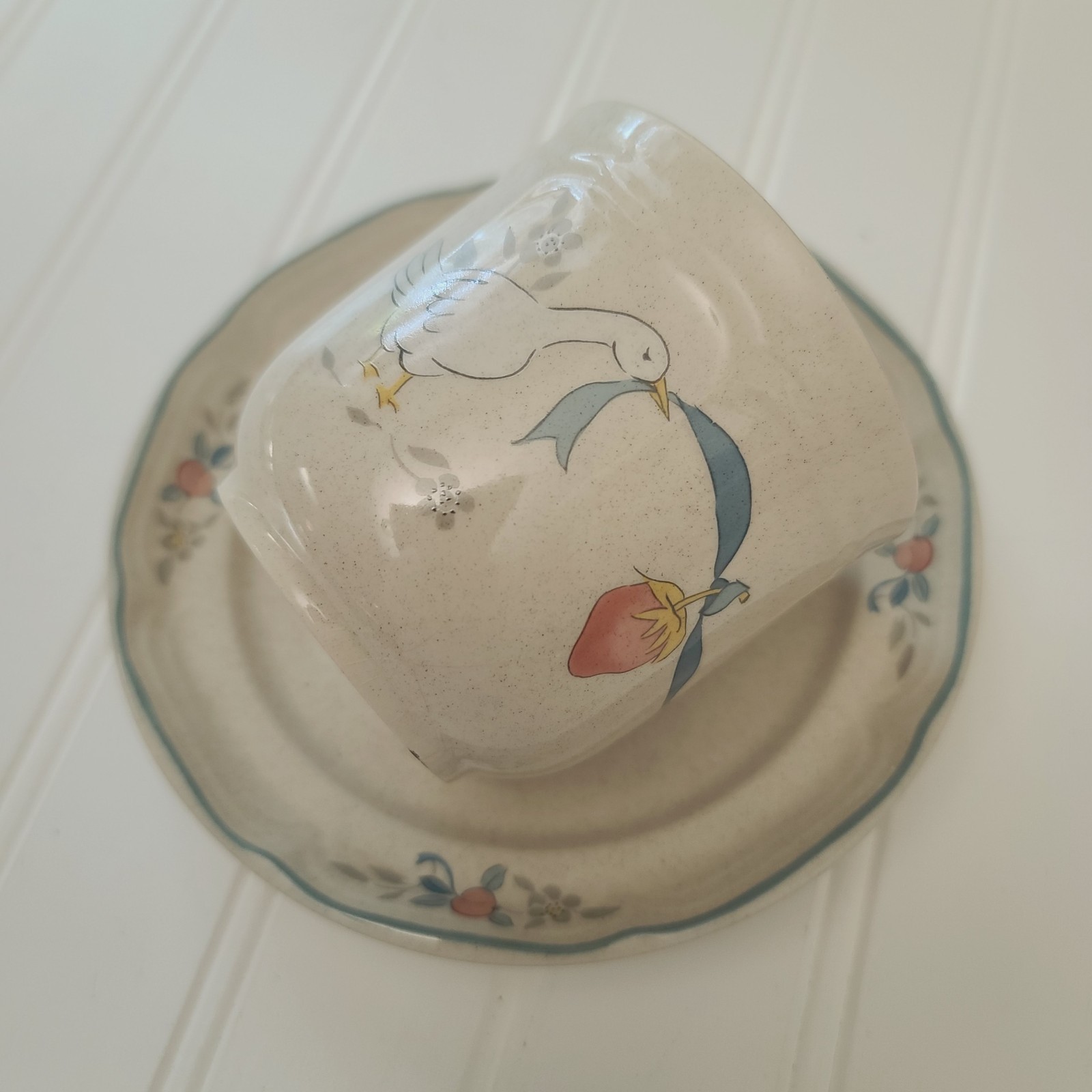 Vintage INTERNATIONAL CHINA Marmalade Geese Goose Duck Country Cottage Dish Set