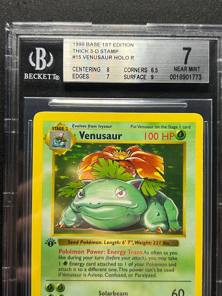 Venusaur Holo Rare 1st Edition Base set 15/102 Grail WOTC Vintage Pokemon BGS 7 - Image 2 of 3