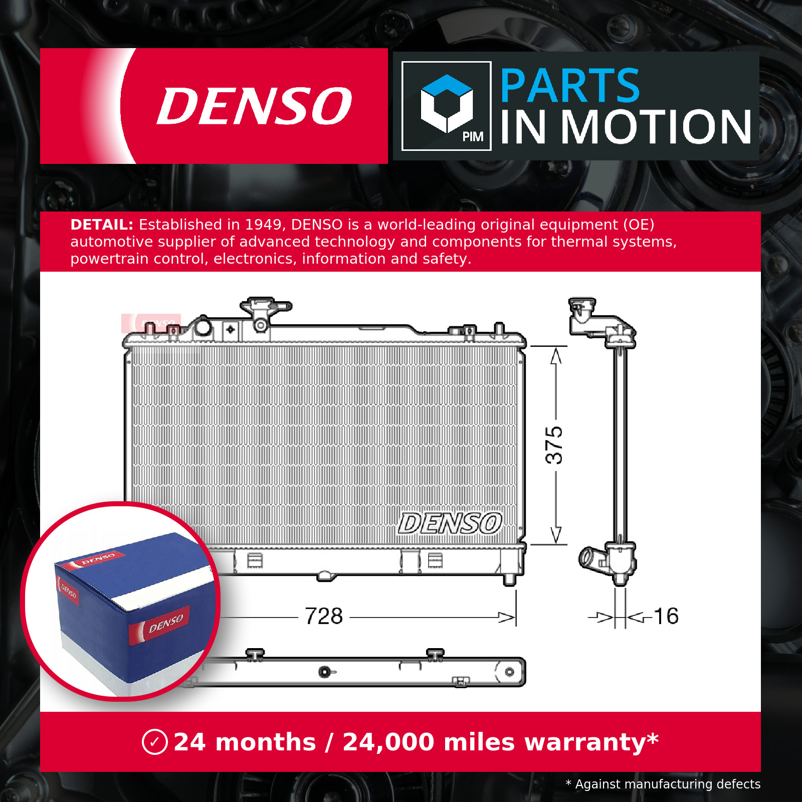 Radiator DRM44033 Denso LFH115200A LFH115200B LFH115200C Top Quality Guaranteed