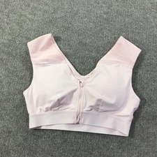 Tommie Copper Shoulder Support Bra Womens Medium Pink Zip Front Copper Infused