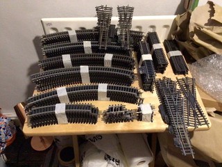 JOB LOT OF 00 GAUGE MODEL RAILWAY TRACK X 105 PIECES.
