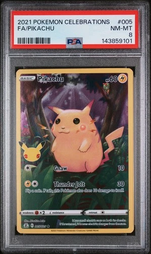 2021 POKEMON CELEBRATIONS #005 FULL ART/PIKACHU PSA 8