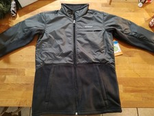 Columbia Fleece Lined Youth XL 18/20 Jacket Gray  Black Full Zip Pockets