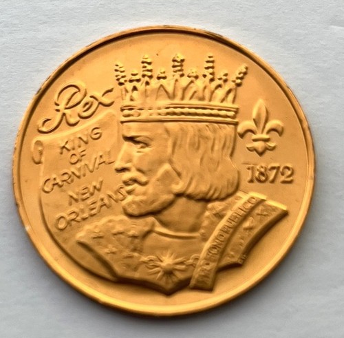 1978 Rex King of Carnival Mardi Gras Aluminum Golden Krewe Doubloon Coin