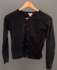 Cat  Jack Girls 10/12 Black Cardigan Sweater Solid