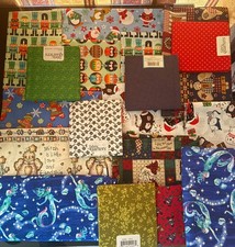 NEW 18 pieces of Quilting Cotton fabric size varies from 18"x14" to 1 yard x 44"