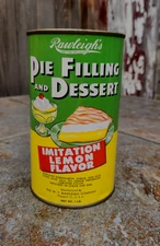 Vintage full  Rawleigh's Pie Filling & Dessert One Pound Tin Imitation lemon