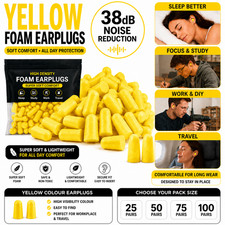38dB Foam Ear Plugs Noise Cancelling Earplugs Soft Sleep Study Work Travel