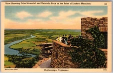 Vintage Linen Postcard Lookout Mountain Umbrella Rock Chattanooga, TN 1940s