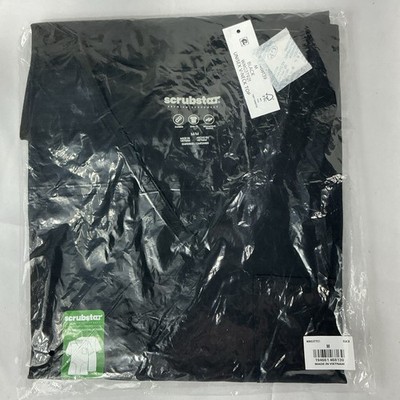Scrubstar Core Essentials Unisex V-Neck Top Size Medium Black
