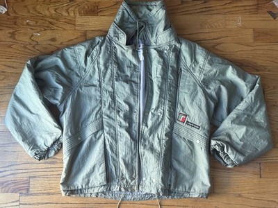 Vintage Italian Roberta Tonini Green Cropped Nylon Jacket Medium Snap and Zipper
