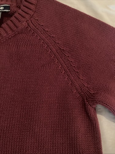 Burgundy Red Lands End Long Sleeve VNeck Sweater Youth Size Medium (10-12) - Picture 13 of 22