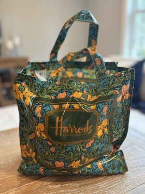 Harrods Knightsbridge PVC Flowered Tote | 10in x 10in