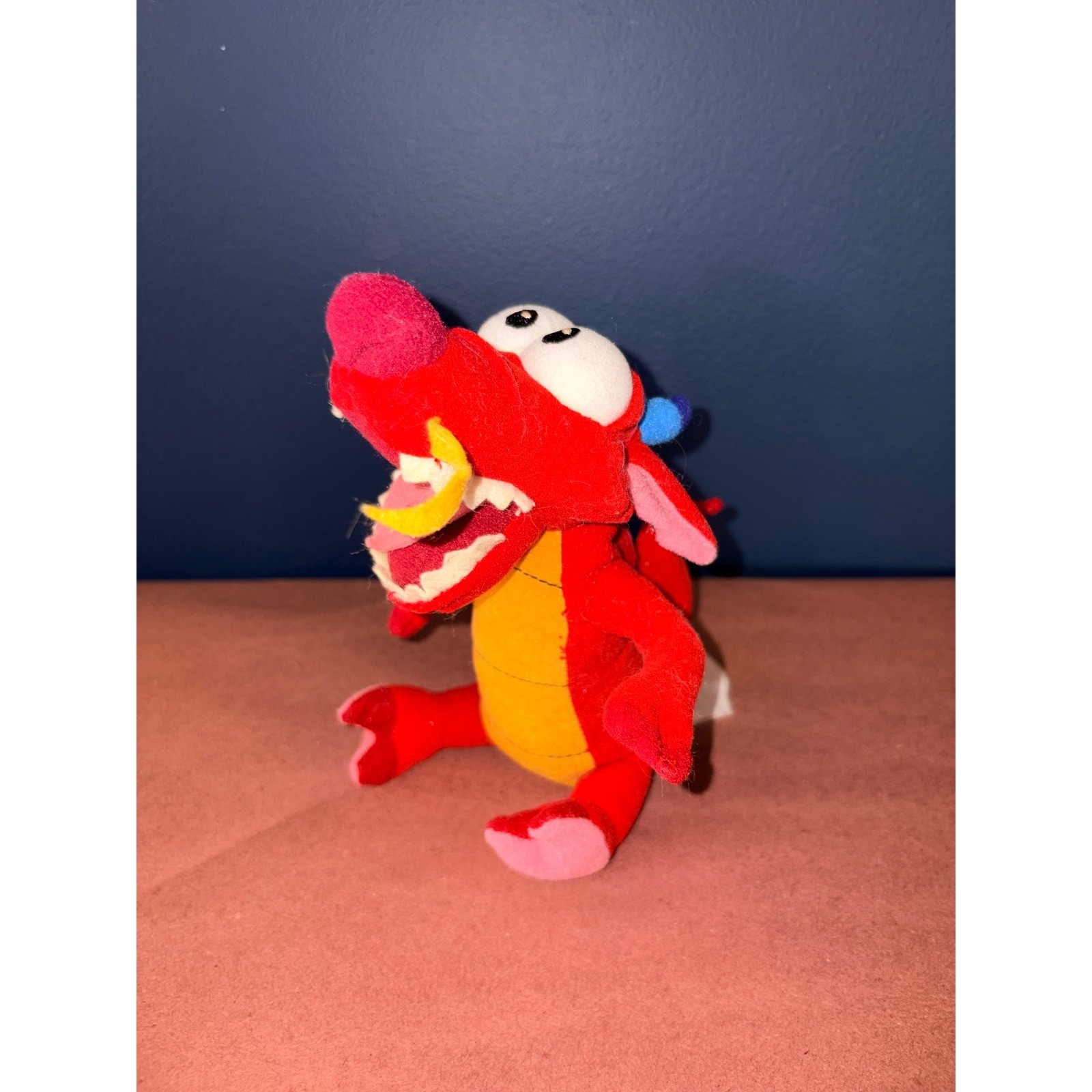 Disney Mulan Mushu Dragon Plush Red Stuffed Animal Toy 7 Inch Small Vintage