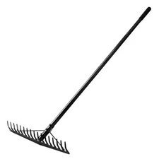 5.4FT Bow Heavy Duty Wide Metal Garden Lawn Rake, 17 Inch Garden Carbon Steel