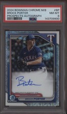 2024 Bowman Chrome Mega Box Brock Porter Rangers RC Rookie AUTO PSA 8