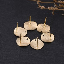 20 PC Simple Earrings Hoop Post Finding Jewelry Findings Flat Back Blanks