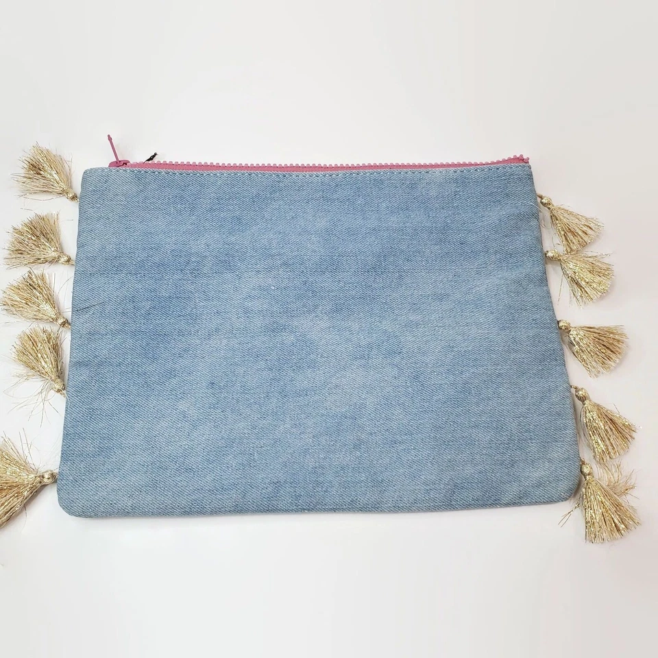 Bolsa de viaje Express rosa flamenco azul denim maquillaje Foto 4 de 4