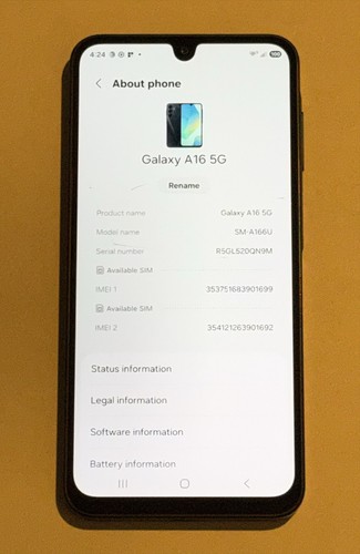 Samsung Galaxy A16 5G 128GB SM-A166U (AT&T) Android Phone - Black, CRACK/SCRATCH