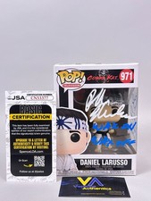 Ralph Macchio, Bret Ernst Signed Daniel LaRusso Funko Pop w/ QUOTE + JSA COA