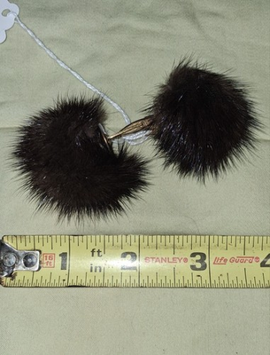 #ad Men#x27;s Fur Cuff Links Beaver? Mink? Furry Taxidermy Style $15.00