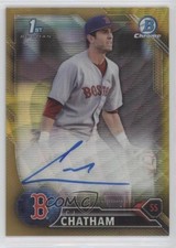 2016 Bowman Draft Chrome Pick Gold Wave Refractor 13/50 CJ Chatham Auto 0f5t