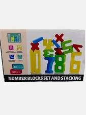 Foam Number Blocks Set And Stacking 46 pc for Toddlers 36+ Mo. Multicolor Soft