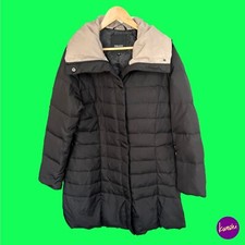 Feraud Women's Down & Feather Puffer Jacket, High Neck, Full Zip, Black, Uk 16