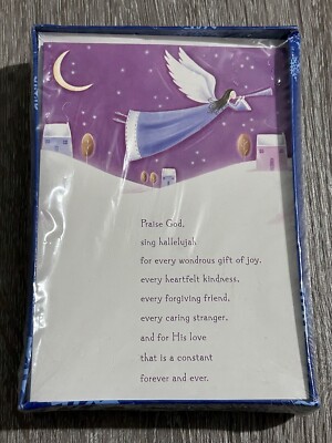 VTG K-Mart Christmas Cards 18ct Envelopes Trim Home Christian Psalm 145:7 Angel