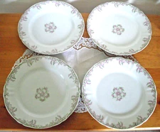 Vintage Syracuse China O.P.CO.  ALLENDALE 9 3/4" Dinner Plates ~ Set of 4 ~