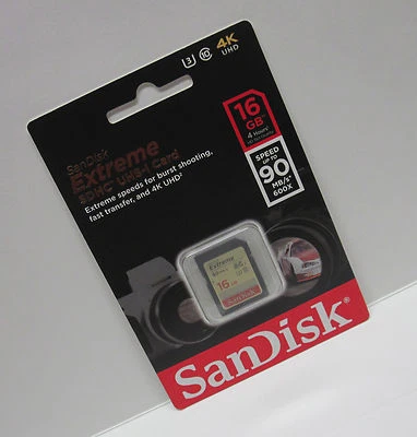 Sandisk 16G extreme V30 4K Ultra HD SD card for Sony FDR-AX53 4K Ultra Handycam - Image 1 of 3