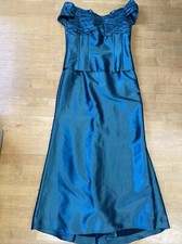 TEAL TAFFETA Davids Bridal Teal Green Mother Of The Bride Dress Size 12 Bust 36"